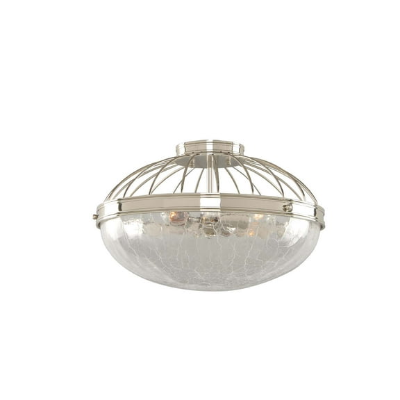 Kalco Lighting Montauk 16" Modern Glass Flush Mount in Polished Nickel
