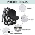 thumbnail image 4 of Dinosaur and Leaf Black Pattern Backpack for School, Cute School Bag with Adjustable Shoulder Straps and Padded Back, 15.7"x11.8"x5.5", 4 of 5