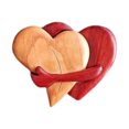 thumbnail image 5 of Wooden Heart Ornament Handmade Hugging Love Hearts Romantic Heart Ornament Couple Keepsake Gift for Wedding Anniversary Valentine's Day, 5 of 8