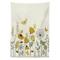 thumbnail image 3 of Ambesonne Spring Tablecloth Rectangular Table Cover, Dot Winged Butterflies, 52"x70", Earth Yellow Pale Green, 3 of 4