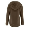 thumbnail image 4 of QUYUON Hooded Button up Shirt for Women Winter Long Sleeve Shirts Hoodies Pullover Tops Drawstring Lightweight Sweatshirts with Pockets Fall Sweatshirts Brown L, 4 of 4