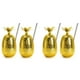 thumbnail image 1 of Paquete de 4 Vasos para Bebidas de PiñA, Vaso de PiñA Dorado de 450 Ml con Pajita Estirada, Vasos para Fiesta de Luau Hawaiano, 1 of 5