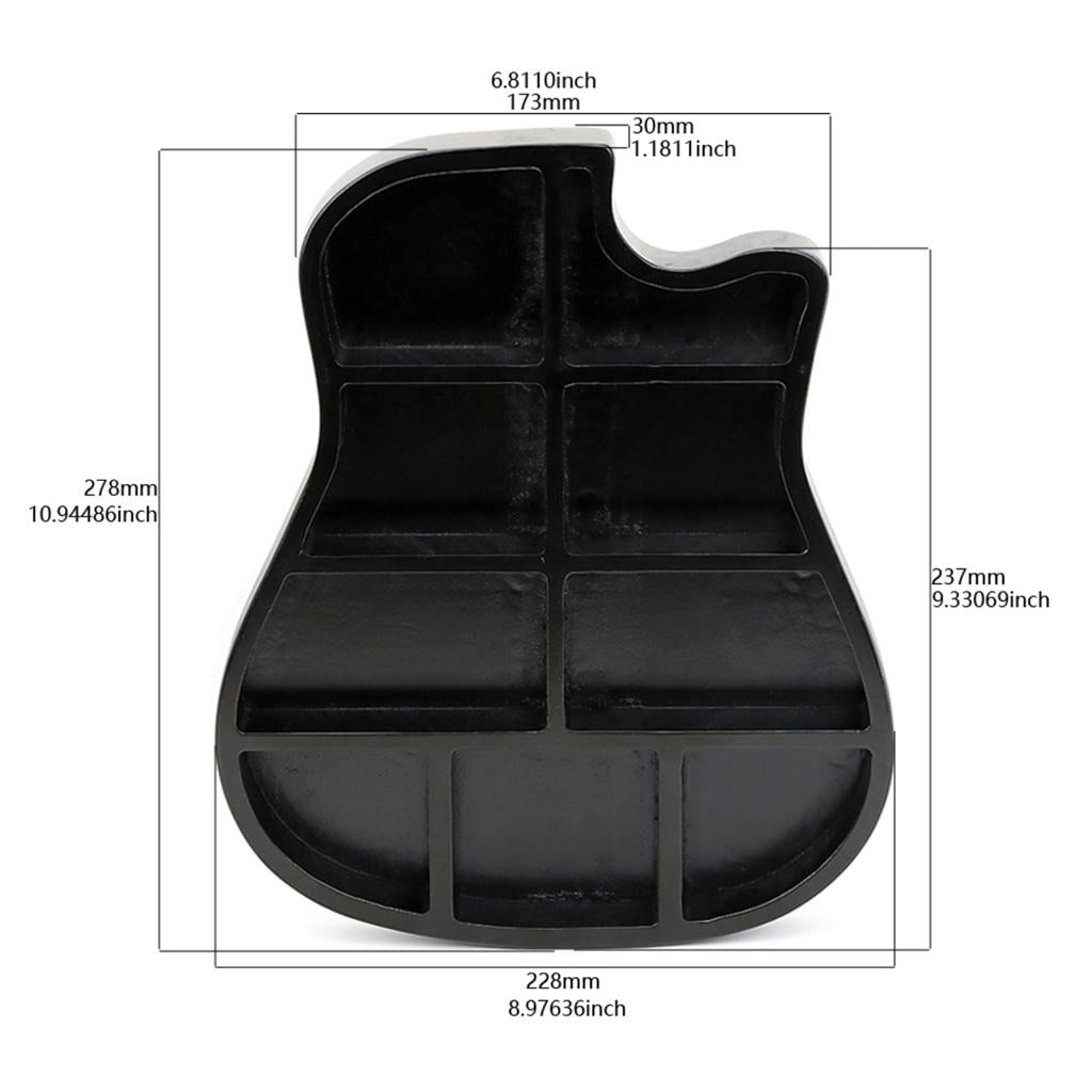 CEORPER Wood Guitar Shaped Picks Holder Case Multi-compartment Picks Storage Box Plectrum Container Guitar Accessories Organizer