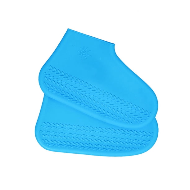 Wosthever 1 par de fundas de silicona reutilizables para zapatos S/M/L, cubiertas impermeables para zapatos de lluvia, para acampar al aire libre, botas de Paraguas de lluvia Azul L Wosthever HA005720-09