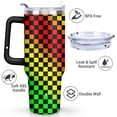 thumbnail image 3 of Rainbow Checkerboard 40oz Stainless Steel Vacuum Insulated Tumbler with Lid and Straw Gifts for Mom Friend Sister Grandma, 3 of 7