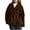 Brown, variant on Womens Coats Long Sleeved Coat Lapel Winter Loose Commuting Mid Length Coat Jacket,Coats for Women Brown S