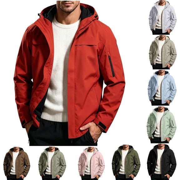 Abomasnow Mens Rain Jacket Raincoat Full Zip Waterproof Windbreaker Lightweight Hooded Jackets For Hiking, Cycling, Running, Fishing ,Golf,And Other Outdoor Activities