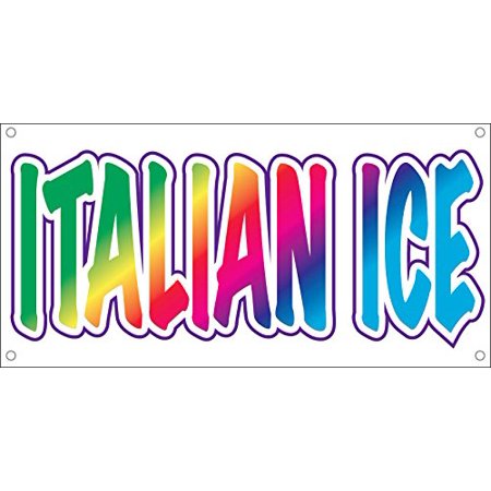 Ghp 2 X4 Indoor Outdoor Italian Ice Vinyl Banner Sign W Metal