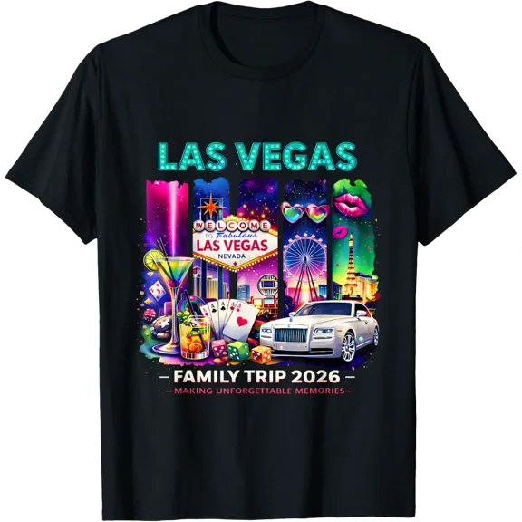 Las Vegas Family Vacation Neon Travel Souvenir T-Shirt