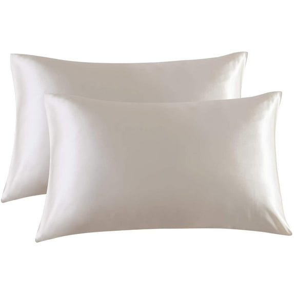 HZKAICUN Satin Pillowcase for Hair and Skin, 2-Pack - Standard Size Pillow Cases - Satin Pillow Covers with Envelope Closure