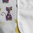 thumbnail image 4 of Cat Lover Microwave Oven Cover, Funny Poly Art Style Kitty Design with Sunflowers Geometric Fractal, Water Resistant Organizer with Pockets for Kitchen, 36" x 12", White and Multicolor, by Ambesonne, 4 of 4