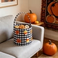 thumbnail image 5 of Halloween Candy Basket Reversible Fabric Treat Bucket 8.8x9.0in with Handle Cute Ghost Skull Print for Trick or Treat by OVFUIZ, 5 of 6