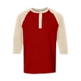 thumbnail image 7 of Hearthz Men's 3/4 Sleeve Baseball Raglan T-Shirts Summer Henley Shirts for Men Casual Cotton Sport Athletic Jersey Tee Tops ,Red XXL, 7 of 7