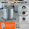 thumbnail image 3 of VEVOR Fryer Grease Bucket, 16 Gal Oil Disposal Caddy with Caster Base, Carbon Steel Rust-Proof Coating, Oil Transport Container with Lid, Lock Clips, Filter Bag for Hot Cooking Oil Filtering, Gray, 3 of 9