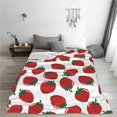 thumbnail image 4 of JUNZAN Hand Drawn Strawberry Print Flannel Fleece Blanket Throw Blanket for Bed,Sofa,Couch,Travel,Camping(80"x60" ), 4 of 5