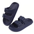 thumbnail image 2 of BERANMEY Double Buckle Adjustable Slides Sandals for Women and Men Casual Pillow Slippers for Women EVA Flat Slides Sandals, 2 of 6