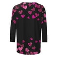 thumbnail image 5 of Mifsaly Womens Valentine Shirt Tunic 3/4 Sleeve Heart Print Tshirts Festival Loose Crewneck Pullover Tops Lightweight Cozy Blouse Girlfriend Gifts Outfits XXL, 5 of 6