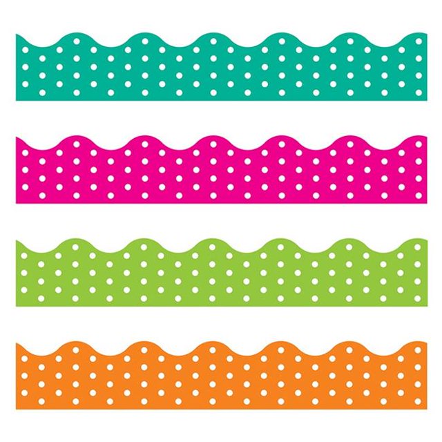 Trend Entreprises T-92932-2 Polka Dots Border Variété Pack - Pack de 2
