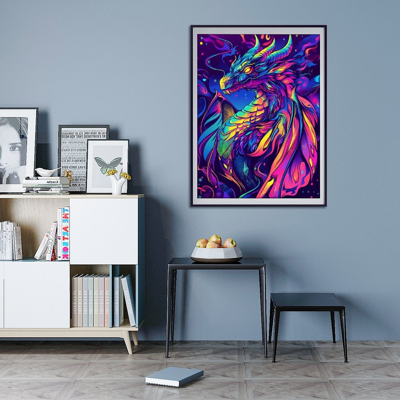 Diamond Art Kits for Adults - 5d Neon Dragon Fantasy Art Diamond Painting for Adults, Diamond Art for Adults Beginners, Diamond Painting Kits for Adults for Home Wall Decor