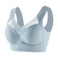 thumbnail image 6 of ManxiVoo Women's Satin Support Sports Bra 2 Pack Wireless Comfort Fit for Mature Users Lifting Effect Wide Back Design L Size Light Violet, 6 of 8