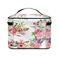 thumbnail image 4 of HELLHERO Large Cosmetic Bag with Brush Slots Multi-Function Makeup Organizer Multifunctional Large Capacity Makeup Bag Floral Pattern, 4 of 6
