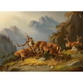 thumbnail image 2 of Moritz Müller 18x14 Black Ornate Wood Framed Double Matted Museum Art Print Titled - The Fight (1874), 2 of 5