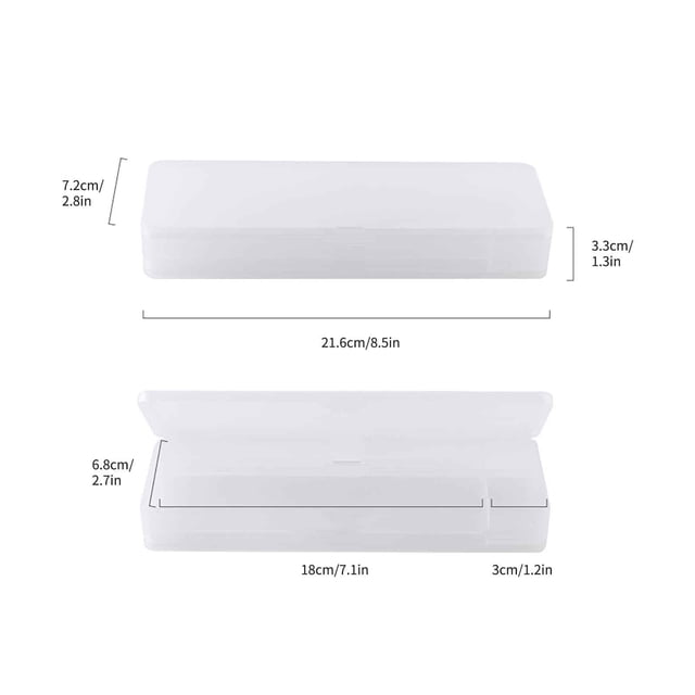 Stationery Box Student Storage Pencil Bag Pencil Box Multi-functional Creative Stationery Transparent Plastic Pencil Box