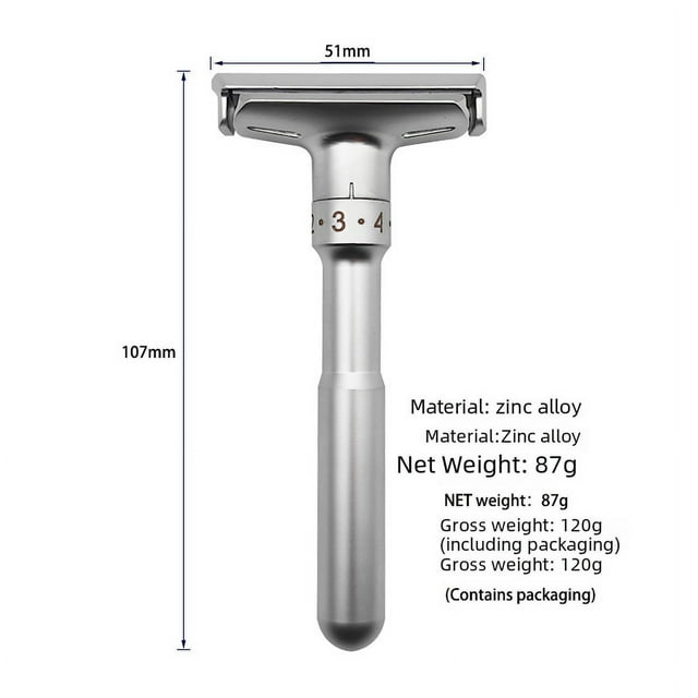Maquinilla de afeitar manual tipo T, maquinilla de afeitar antigua para hombres, maquinilla de afeitar de aleación de zinc