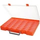 thumbnail image 1 of Caja organizadora de almacenamiento de polipropileno (PP) transparente de 48 rejillas para cosméticos, joyas, cuentas, píldoras, manualidades, rectángulo, naranja oscuro, 35,7 x 27,8 x 4,25 cm,, 1 of 8