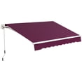 thumbnail image 1 of Outsunny 10' x 8' Retractable Awning with LED Lights, UV40+, Wine Red, 1 of 10