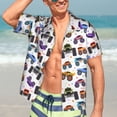 thumbnail image 5 of Lsque Cartoon Monster Trucks1 pattern Hawaiian Shirt for Men, Unisex Summer Beach Casual Short Sleeve Button Down Shirts-Large, 5 of 9