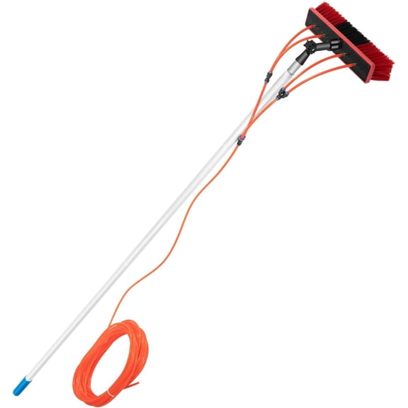 26ft Window Cleaning Kit, Rv Wash Brush, Soap Despencer & Water Brush Cleaner Tool with Four Water Outlets Can Rotate 180° Extension Pole