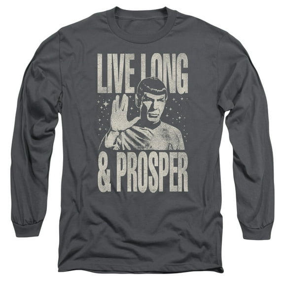Star Trek Prosper Long Sleeve Adult 18/1 T-Shirt Charcoal