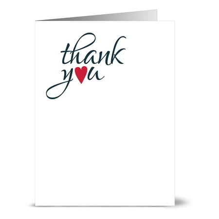 24 Thank You Note Cards  Dearest Appreciation  Blank Cards  Red