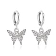 thumbnail image 1 of Women Earrings Fashion Rhinestone Small Butterfly Dangle Earrings Hoop Earrings, 1 of 10