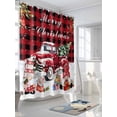 thumbnail image 3 of Christmas Small Stall Shower Curtain, Waterproof Shower Curtains for Bathroom, Winter Red Truck Xmax Cardinal Gnomes Gifts Washable Fabric Cloth Bath Curtain for Bathtub with Hooks 36x72 Inches, 3 of 6