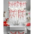 thumbnail image 4 of Valentines 3 Piece Kitchen Curtains Tiers and Valances Set Red Pink Love Heart Window Curtains Set Bow Tie Spot Romantic Decor Rod Pocket Valance for Kitchen Bedroom Valentines Decor 54 x 36 in, 4 of 6