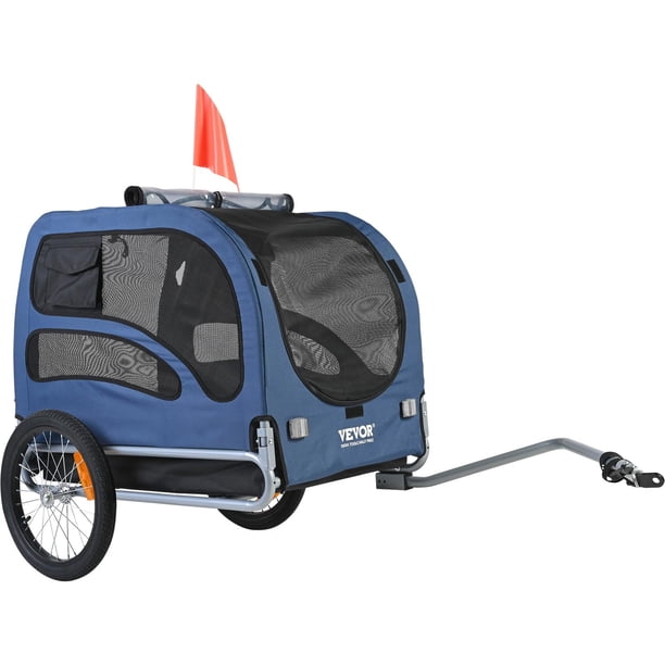 Remolque para bicicleta para perros VEVOR soporta un marco plegable de 45 kg, azul/negro