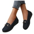 thumbnail image 6 of YLYL Women's Leather Buckle Loafers Dress Shoes Casual Flats Low Heel Slip on Driving Penny Loafers, 6 of 9