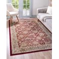 thumbnail image 1 of Unique Loom Voyage Collection Traditional Oriental Classic Intricate Design Area Rug, 7 ft x 10 ft, Red/Ivory, 1 of 2