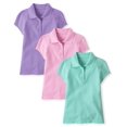 thumbnail image 1 of Polo The Children's Place para niñas, paquete de 3 unidades, color rosa y morado, 1 of 4