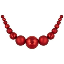 Northlight 6' Red Shiny and Matte Shatterproof Ball Christmas Swag