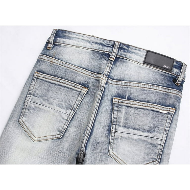 Amiri men's jeans casual comfort ripped holes denimjean Amiri men's jeans casual comfort ripped holes denimjean