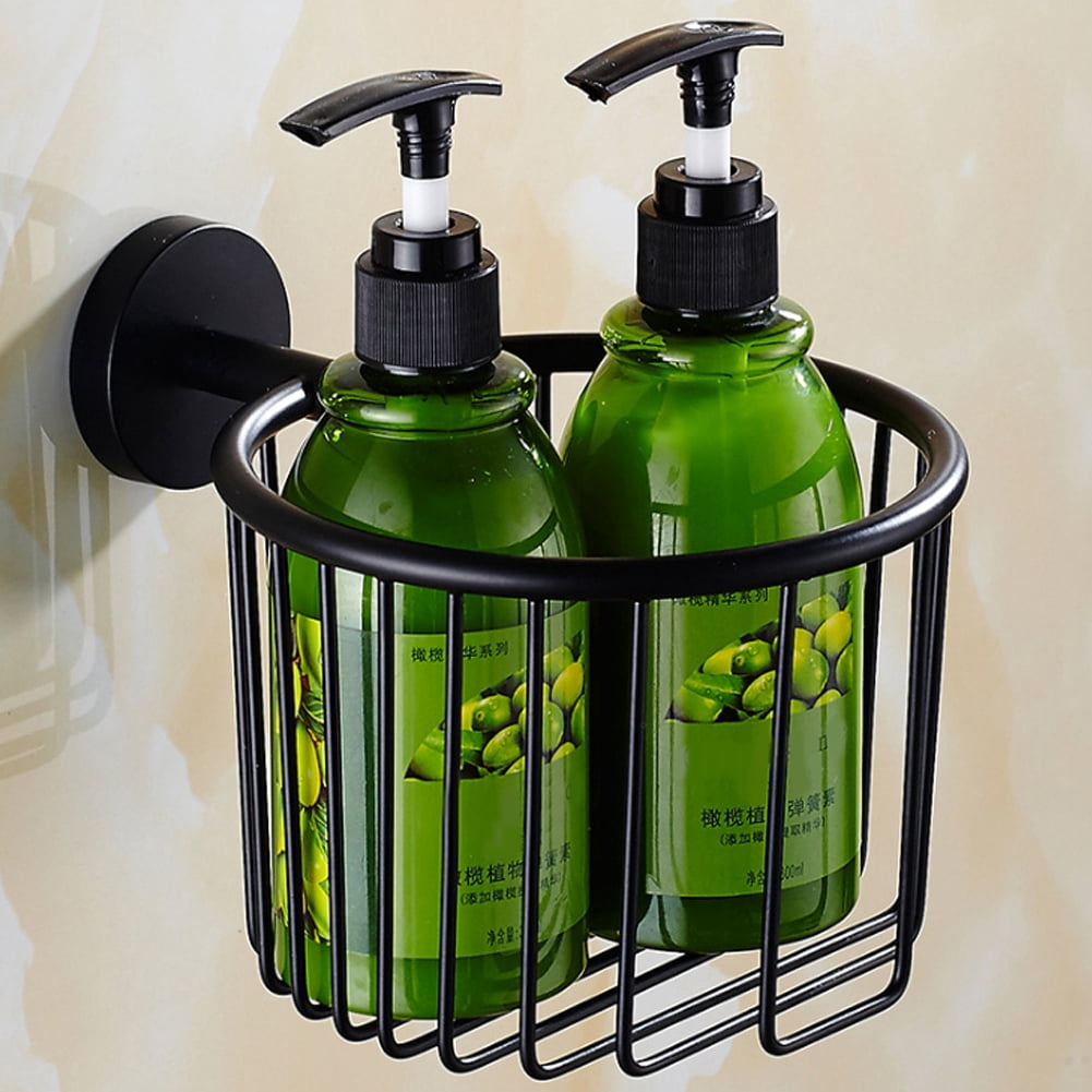 Wall Mounted Toilet Paper Holder Basket Roll Tissue Holder Home Hotel Bathroom AccessoriesBlack 14x10cm