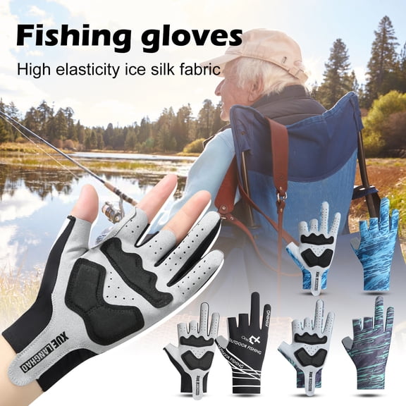 Men's Hunting & Fishing 3-Finger Lightweight Fingerless Gloves, Breathable Flexible Outdoor Sports Gloves, Ideal For Outdoor Activities Like Hunting Fishing Camping
