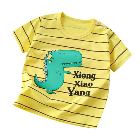 

IROINNID Toddler Boys Girl Unisex Comfortable T-shirt Cute Dinosaur Print Short Sleeve Cotton Tops