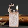 thumbnail image 3 of Windproof Portable Refillable Metal Gas Cigarette Lighter Burner Igniter (White), 3 of 8