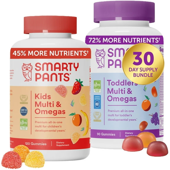 SmartyPants Kids Multivitamin & Toddler Vitamins Bundle, 30 Day Supply