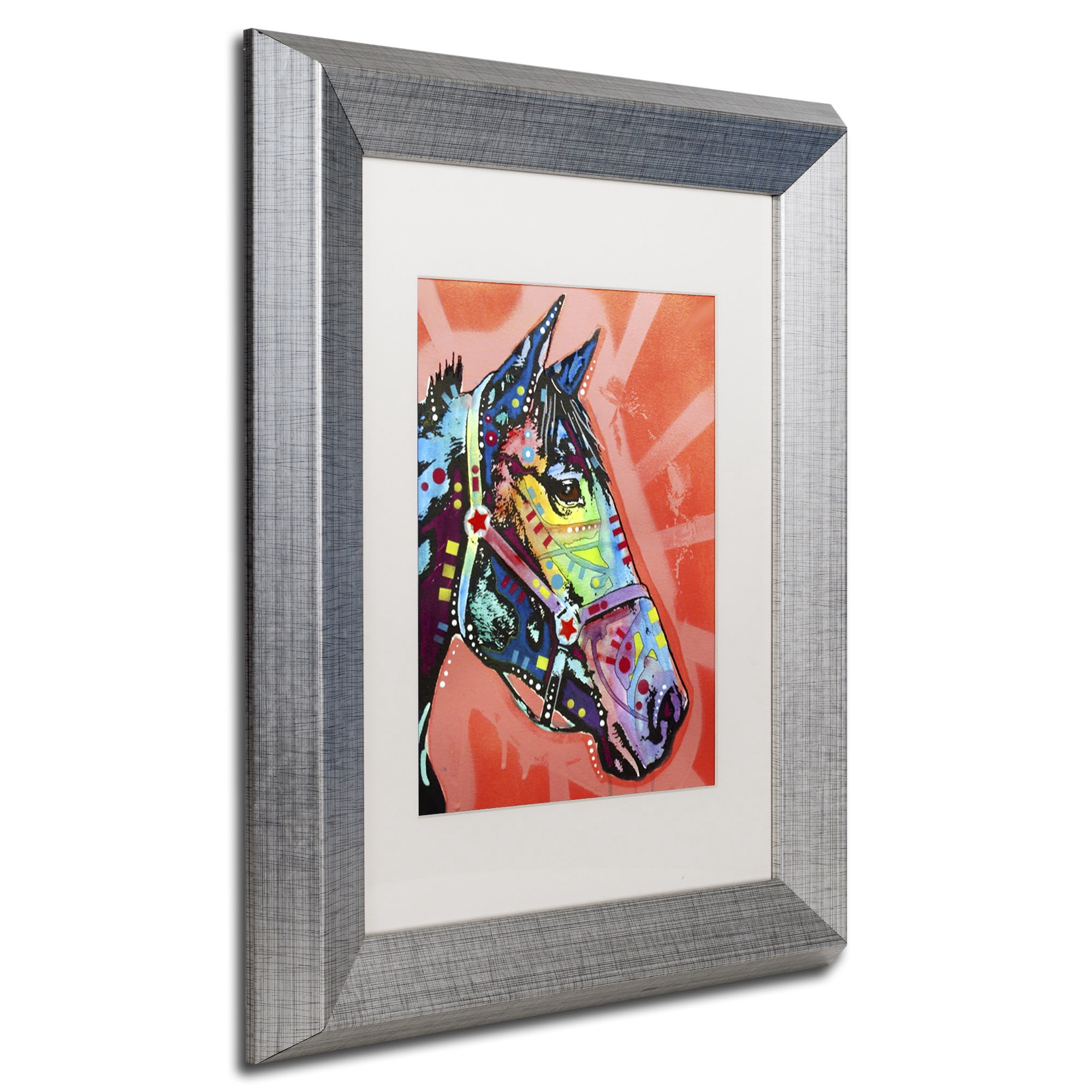 Trademark Fine Art 'WC Horse 3' Canvas Art by Dean Russo, White Matte, Silver Frame