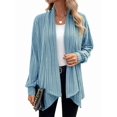 thumbnail image 2 of Women'S Cardigan Long Sleeve Asymmetrical Knit Open Front Cardigan Outwear Sky Blue S, 2 of 8